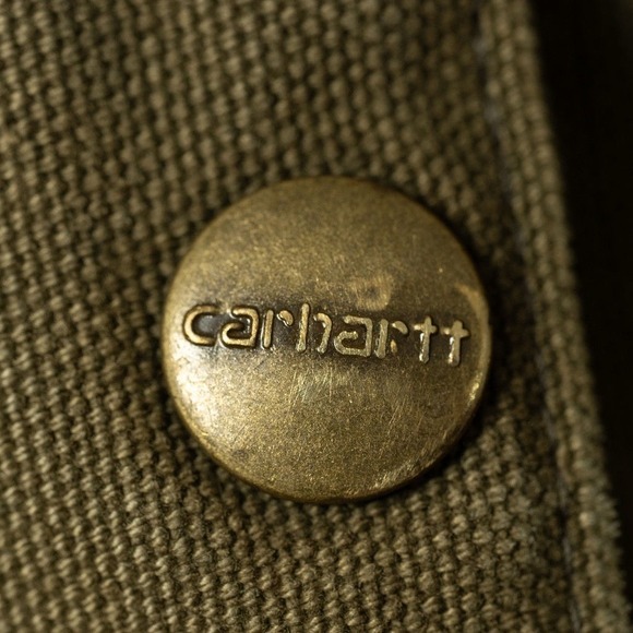 Vintage Carhartt Blanket Lined Duck Canvas Field Coat Jacket USA 90s Olive, XL - Picture 6 of 10